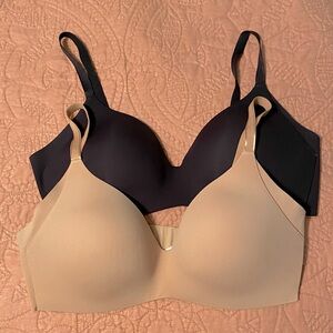 knix Seamless Wireless Bras in Black and Nude